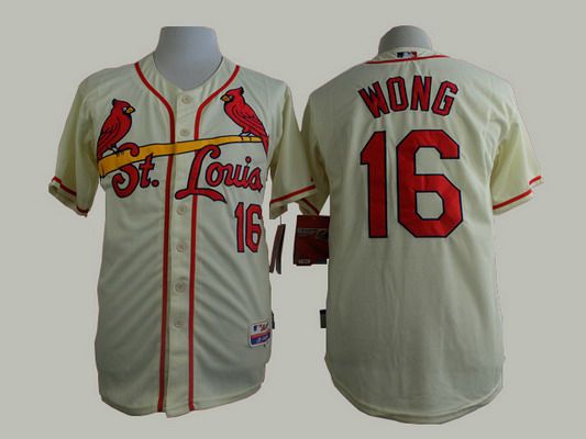 Men's St. Louis Cardinals #16 Kolten Wong Cream Jersey