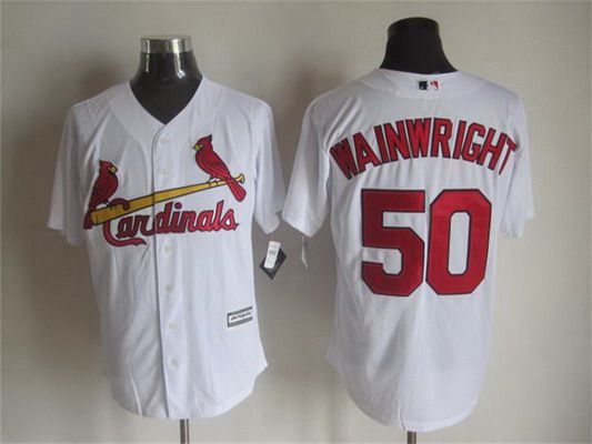 Men's St. Louis Cardinals #50 Adam Wainwright Home White 2015 MLB Cool Base Jersey