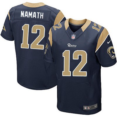 Men's St. Louis Rams #12 Joe Namath Navy Blue Team Color NFL Nike Elite Jersey