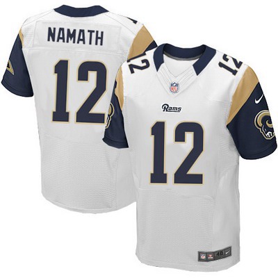 Men's St. Louis Rams #12 Joe Namath White Road NFL Nike Elite Jersey