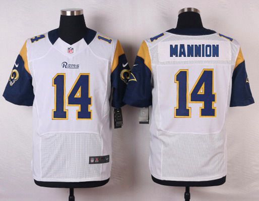 Men's St. Louis Rams #14 Sean Mannion White Road NFL Nike Elite Jersey