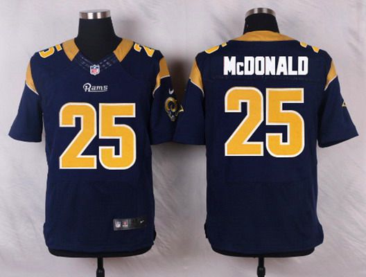 Men's St. Louis Rams #25 T. J. McDonald Navy Blue Team Color NFL Nike Elite Jersey