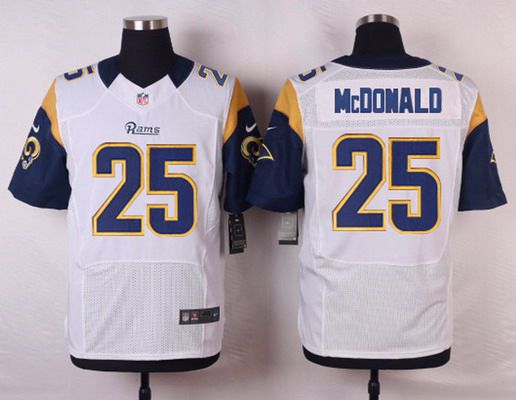 Men's St. Louis Rams #25 T. J. McDonald White Road NFL Nike Elite Jersey