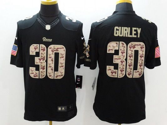 Men's St. Louis Rams #30 Todd Gurley Black Salute To Service NFL Nike Limited Jersey