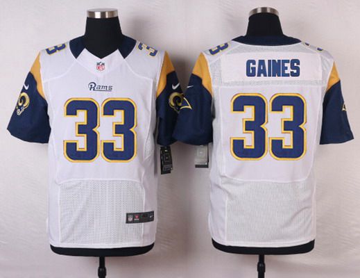 Men's St. Louis Rams #33 E.J. Gaines White Road NFL Nike Elite Jersey