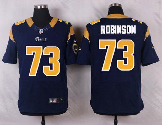 Men's St. Louis Rams #73 Greg Robinson Navy Blue Team Color NFL Nike Elite Jersey