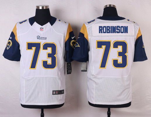 Men's St. Louis Rams #73 Greg Robinson White Road NFL Nike Elite Jersey