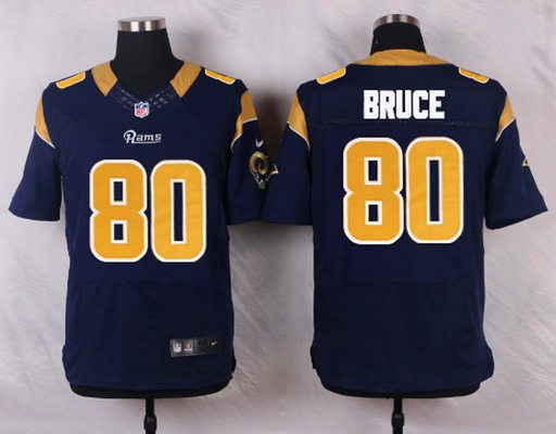 Men's St. Louis Rams #80 Isaac Bruce Navy Blue Team Color NFL Nike Elite Jersey