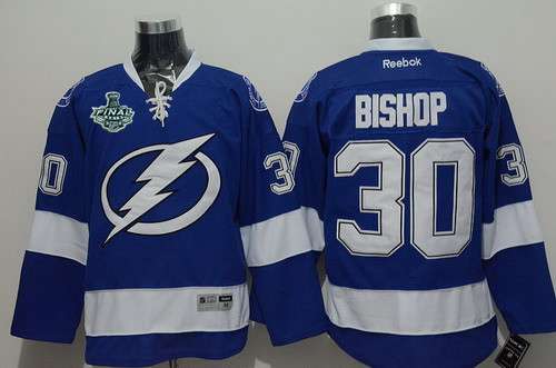 Men's Tampa Bay Lightning #30 Ben Bishop 2015 Stanley Cup Blue Jersey