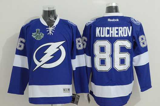 Men's Tampa Bay Lightning #86 Nikita Kucherov 2015 Stanley Cup Blue Jersey