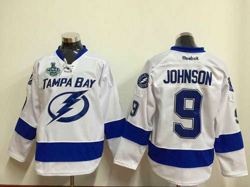 Men's Tampa Bay Lightning #9 Tyler Johnson 2015 Stanley Cup White Jersey