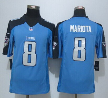 Men's Tennessee Titans #8 Marcus Mariota Nike Light Blue Limited Jersey