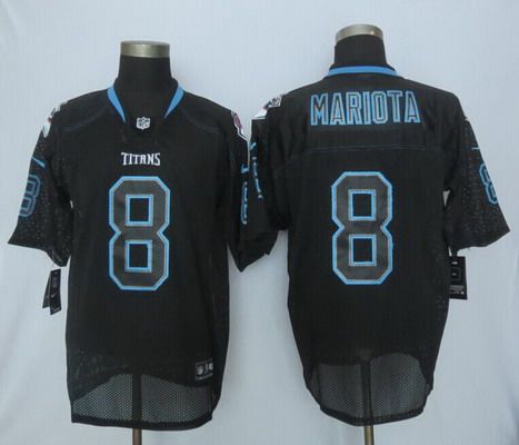 Men's Tennessee Titans #8 Marcus Mariota Nike Lights Out Black Elite Jersey