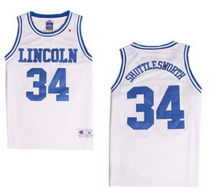 Men's The Movie Lincoln #34 Shuttlesworth White Swingman Basketball Jersey