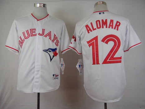 Men's Toronto Blue Jays #12 Roberto Alomar 2015 Canada Day Home White MLB Majestic Jersey