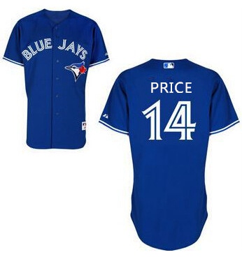 Men's Toronto Blue Jays #14 David Price Alternate Blue MLB Majestic Jersey