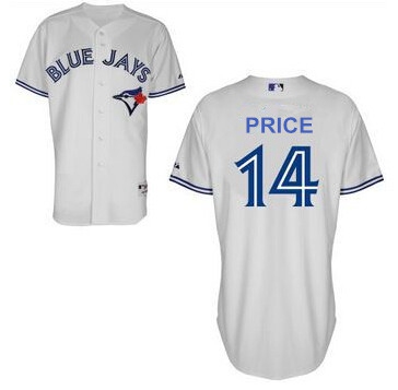 Men's Toronto Blue Jays #14 David Price Home White MLB Majestic Jersey