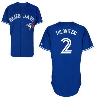 Men's Toronto Blue Jays #2 Troy Tulowitzki Alternate Blue MLB Majestic Jersey
