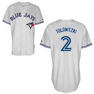 Men's Toronto Blue Jays #2 Troy Tulowitzki Home White MLB Majestic Jersey