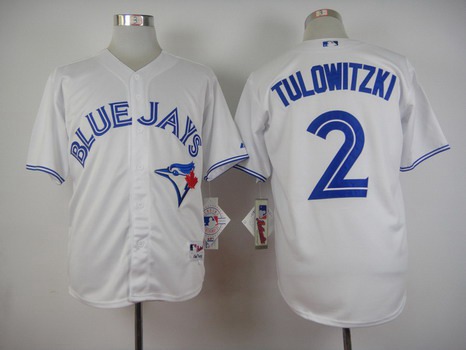 Men's Toronto Blue Jays #2 Troy TulowitzkiHome White MLB Majestic Jersey