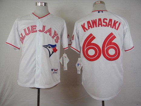 Men's Toronto Blue Jays #66 Munenori Kawasaki 2015 Canada Day Home White MLB Majestic Jersey