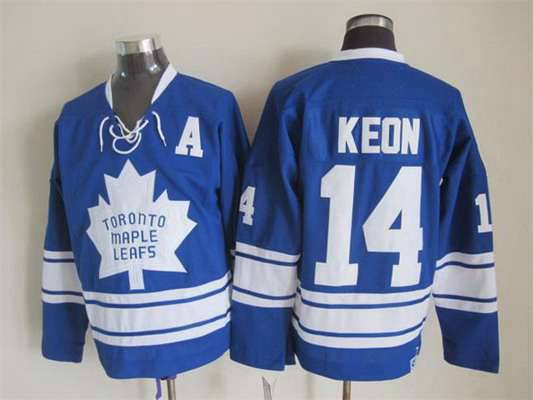 Men's Toronto Maple Leafs #14 Dave Keon 1966-67 Blue Third CCM Vintage Throwback Jersey