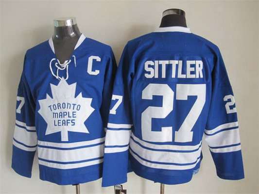 Men's Toronto Maple Leafs #27 Darryl Sittler 1966-67 Blue Third CCM Vintage Throwback Jersey