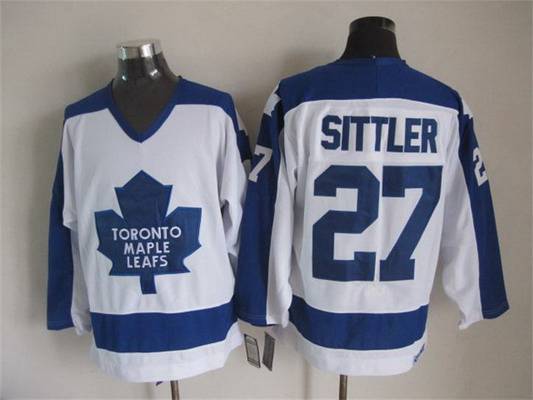 Men's Toronto Maple Leafs #27 Darryl Sittler 1982-83 White CCM Vintage Throwback Jersey