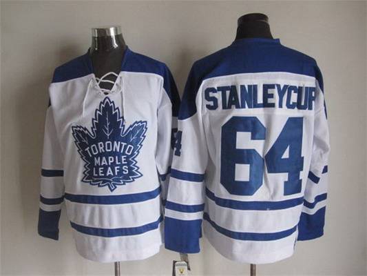 Men's Toronto Maple Leafs #64 Stanley Cup 1964 White CCM Vintage Throwback Jersey
