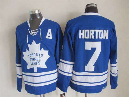 Men's Toronto Maple Leafs #7 Tim Horton 1966-67 Blue Third CCM Vintage