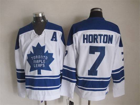 Men's Toronto Maple Leafs #7 Tim Horton 1966-67 White CCM Vintage Throwback Jersey