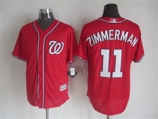Men's Washington Nationals #11 Ryan Zimmerman Alternate Red 2015 MLB Cool Base Jersey