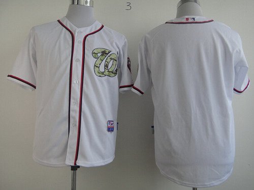 Men's Washington Nationals Blank White With Camo Jersey