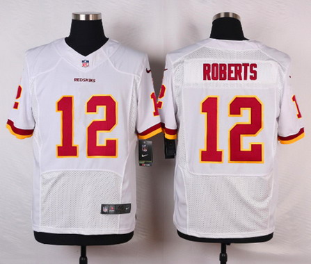 Men's Washington Redskins #12 Andre Roberts White Road NFL Nike Elite Jersey