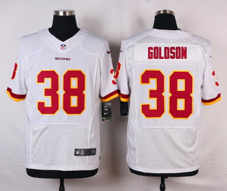 Men's Washington Redskins #38 Dashon Goldson White Road NFL Nike Elite Jersey