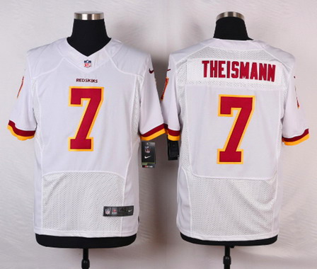 Men's Washington Redskins #7 Joe Theismann White Road NFL Nike Elite Jersey
