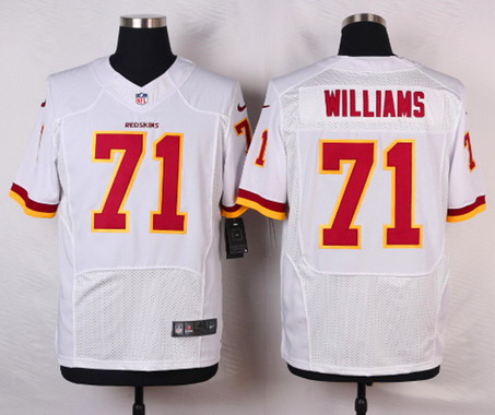 Men's Washington Redskins #71 Trent Williams White Road NFL Nike Elite Jersey
