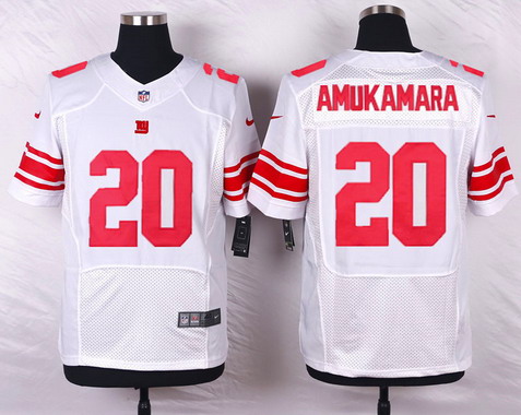 Men's York Giants #20 Prince Amukamara White Road NFL Nike Elite Jersey