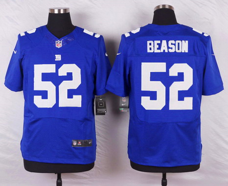 Men's York Giants #52 Jon Beason Royal Blue Team Color NFL Nike Elite Jersey
