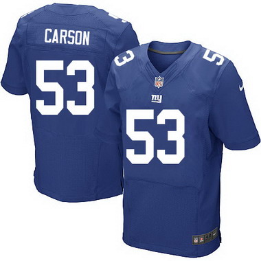 Men's York Giants #53 Harry Carson Royal Blue Team Color NFL Nike Elite Jersey