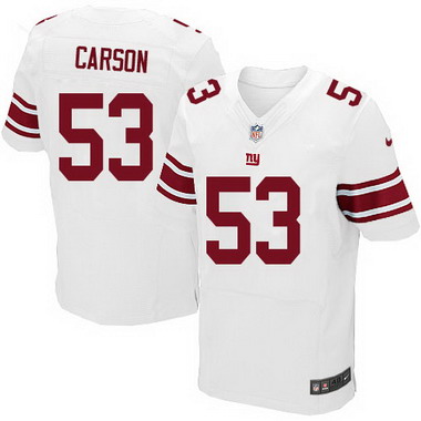 Men's York Giants #53 Harry Carson White Road NFL Nike Elite Jersey