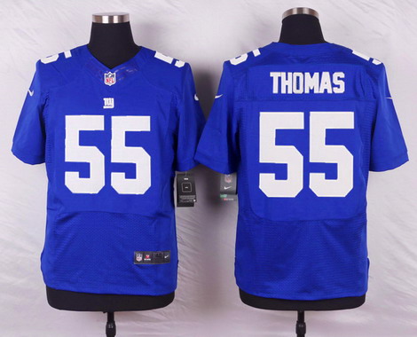 Men's York Giants #55 J. T. Thomas Royal Blue Team Color NFL Nike Elite Jersey