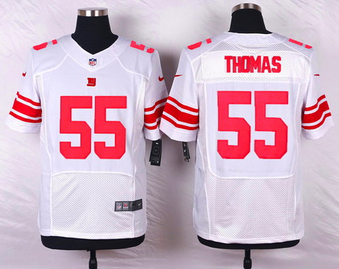 Men's York Giants #55 J. T. Thomas White Road NFL Nike Elite Jersey