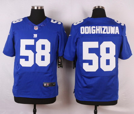 Men's York Giants #58 Owamagbe Odighizuwa Royal Blue Team Color NFL Nike Elite Jersey