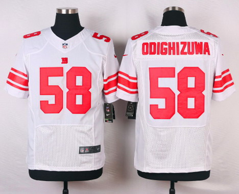 Men's York Giants #58 Owamagbe Odighizuwa White Road NFL Nike Elite Jersey