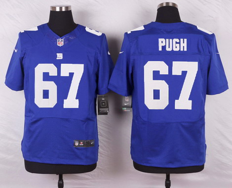 Men's York Giants #67 Justin Pugh Royal Blue Team Color NFL Nike Elite Jersey