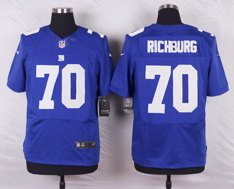 Men's York Giants #70 Weston Richburg Royal Blue Team Color NFL Nike Elite Jersey