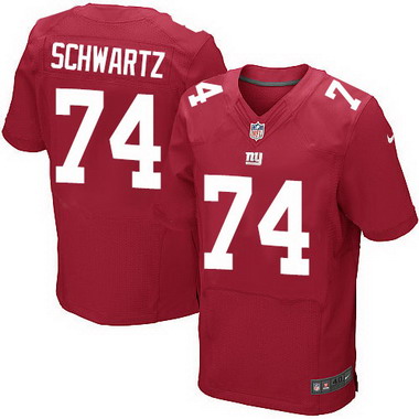 Men's York Giants #74 Geoff Schwartz Red Alternate NFL Nike Elite Jersey