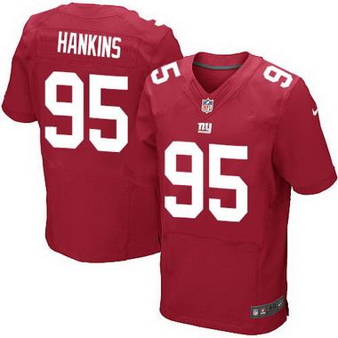 Men's York Giants #95 Johnathan Hankins Red Alternate NFL Nike Elite Jersey