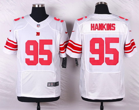 Men's York Giants #95 Johnathan Hankins White Road NFL Nike Elite Jersey